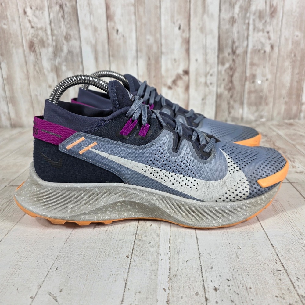 Nike Pegasus Trail 2 Womens 7.5 Thunder Blue Orange Running Shoes CK4309-401